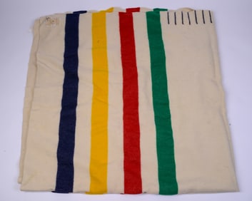 Large Hudson Bay Wool Blanket.