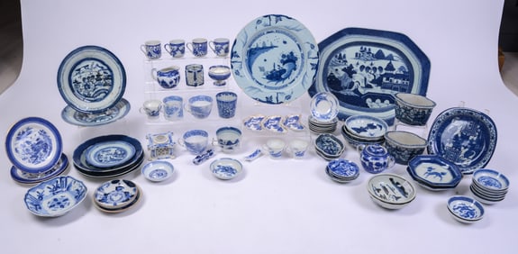 Large Group of Chinese Blue & White Porcelain.