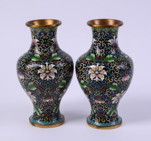 Pair of Chinese Cloissone Vases.
