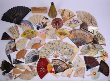 Large Collection of Asian Hand Fans.