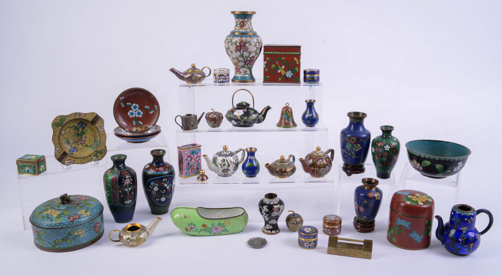 Large Group of Small Cloissonne Items. (1 of 6)
