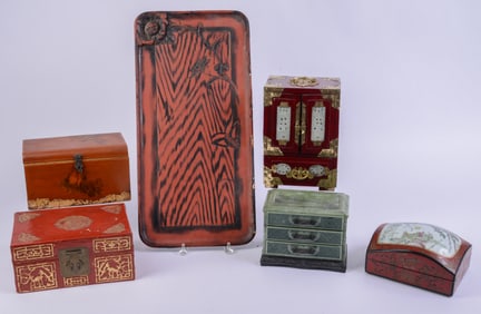 Five Chinese Boxes and a Tray.