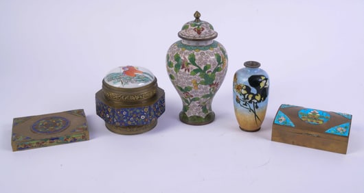 Five Chinese Cloissone Items.