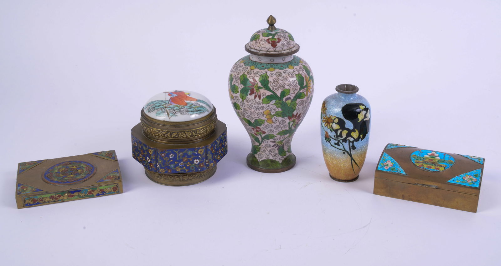 Five Chinese Cloissone Items. (1 of 6)