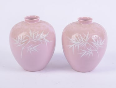 Pair of Pink Porcelain Vases.