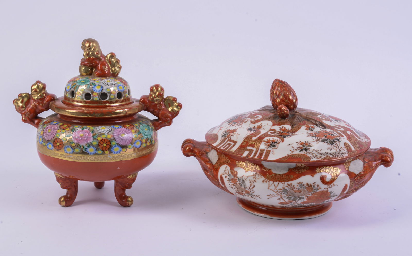 Two Asian Porcelain Covered Dishes. (1 of 4)