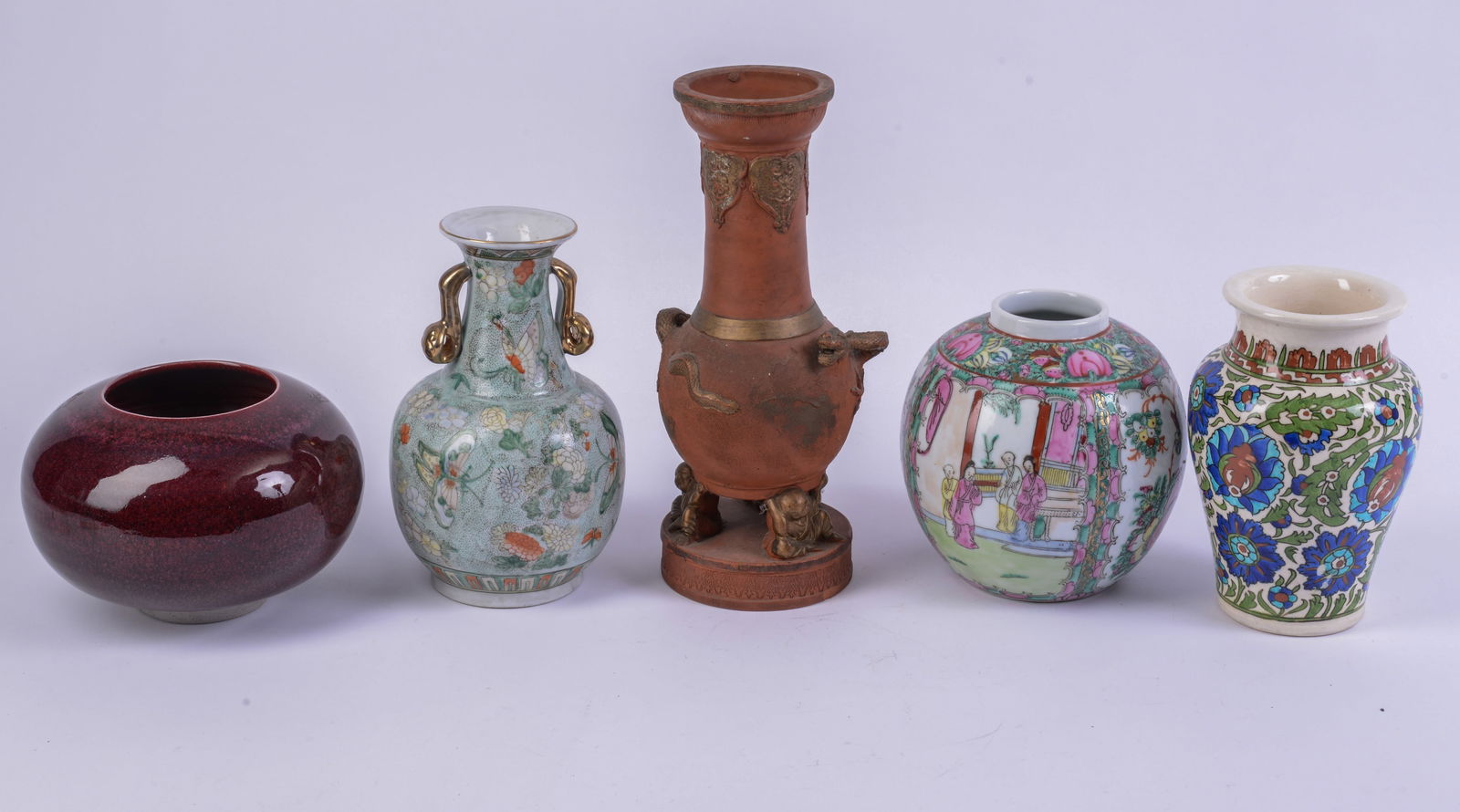 Five Chinese Porcelain Vases. (1 of 3)