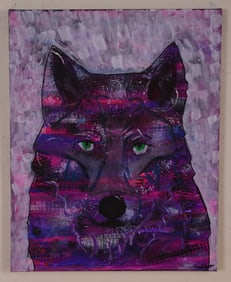 Contemporary Painting of a Wolf.