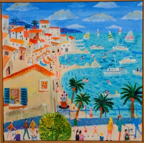 Alan Furneaux (Born 1953). Mediterranean Village.
