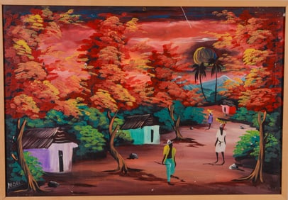 Haitian Painting With Figures.
