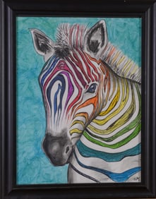 Contemporary Zebra Painting.