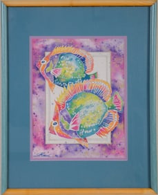 Fish Painting, Signed Burke.