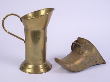 Brass Stirrup & a Pitcher.