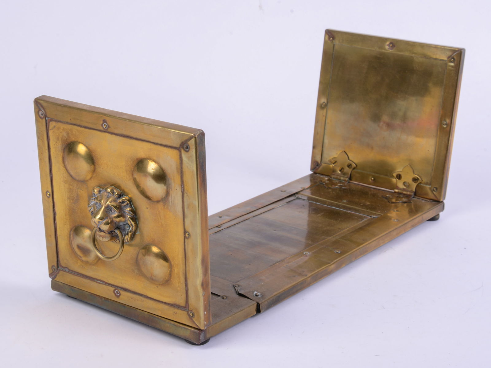 Brass Bookends With Lions.: Length 15 inches.