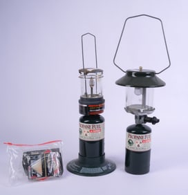 Two Coleman Propane Camping Lanterns.