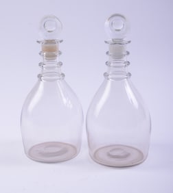 Pair of Blown Glass Decanters.