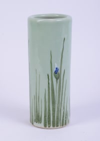 Porcelain Vase With Irises.