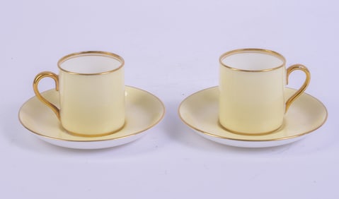 Pair of Staffordshire Demitasse Cups and Saucers.
