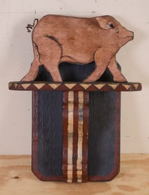 Kathy Graybill Folk Art Pig Wall Hanging.