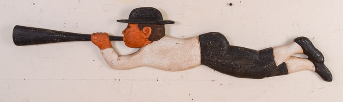 Carved Wooden Gabriel Plaque.