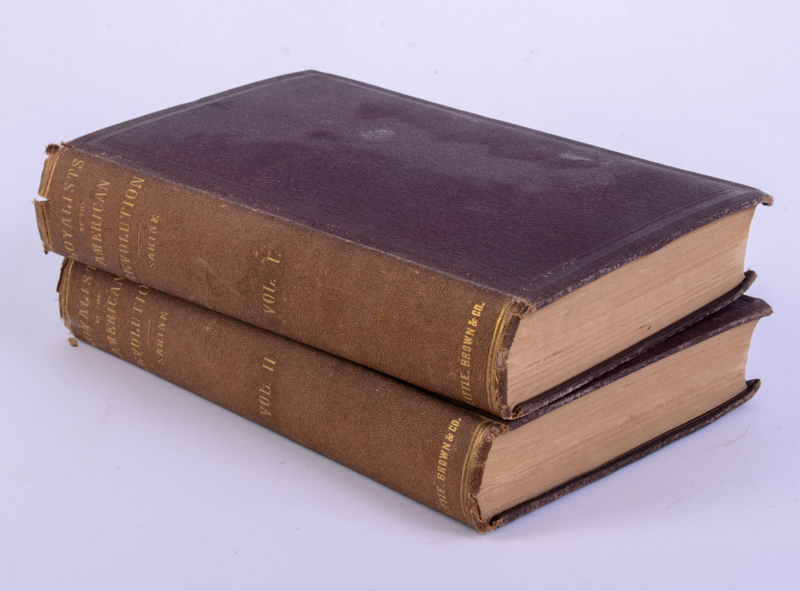Lorenzo Sabine: Loyalists of the American Revolution, 2 Volumes.: Little, Brown and Company, Boston, 1864. Some slight damage to bindings.