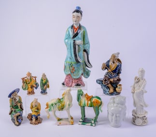 Ten Chinese Porcelain Figures.