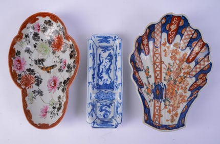 Two Chinese Porcelain Plates and a Small Tray.