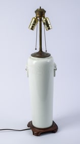 Chinese White Porcelain Table Lamp.