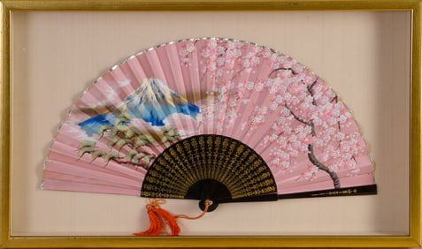 Framed Fan With Mount Fiji.