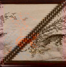 Chinese NEedlepoint With Tiger.