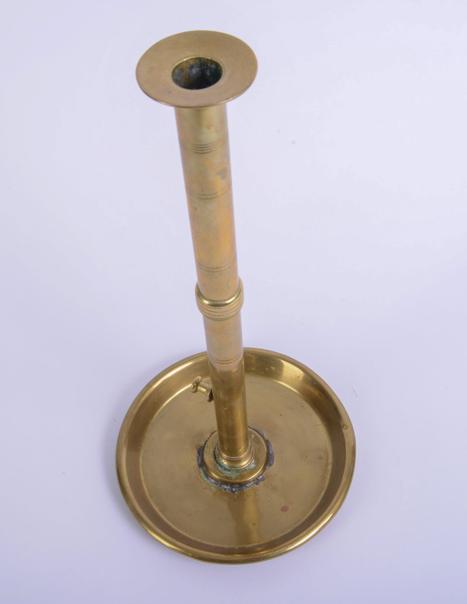 Large Push Up Brass Candlestick. - 3