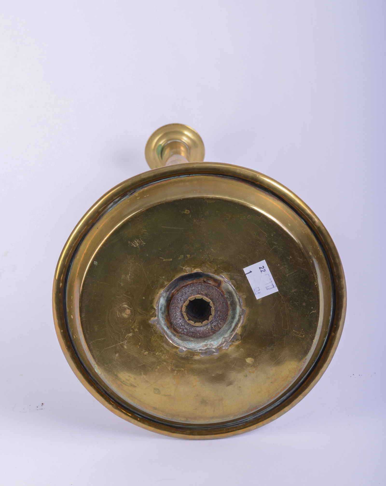 Large Push Up Brass Candlestick. - 4