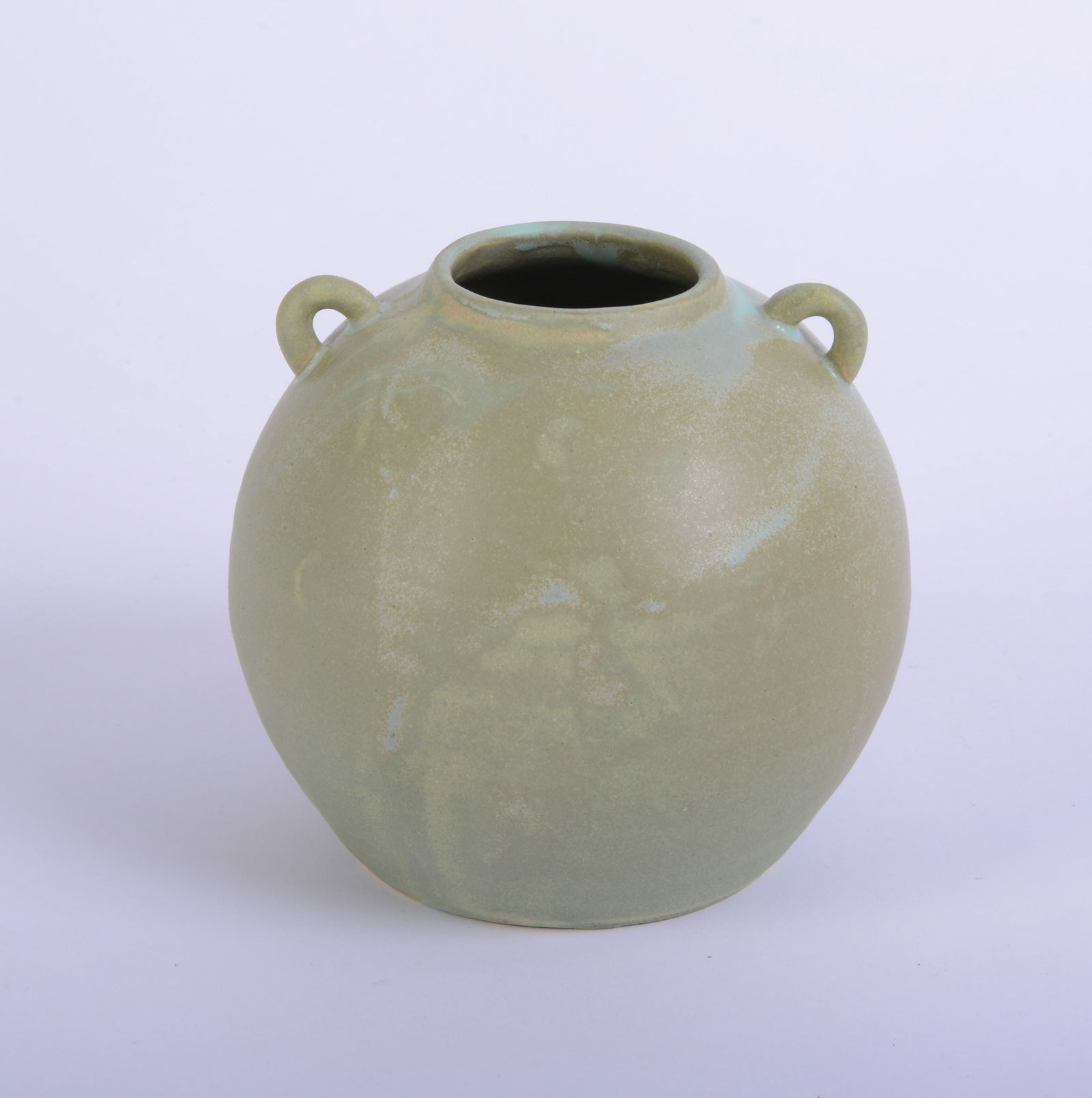 Green Studio Pottery Vase. (1 of 4)