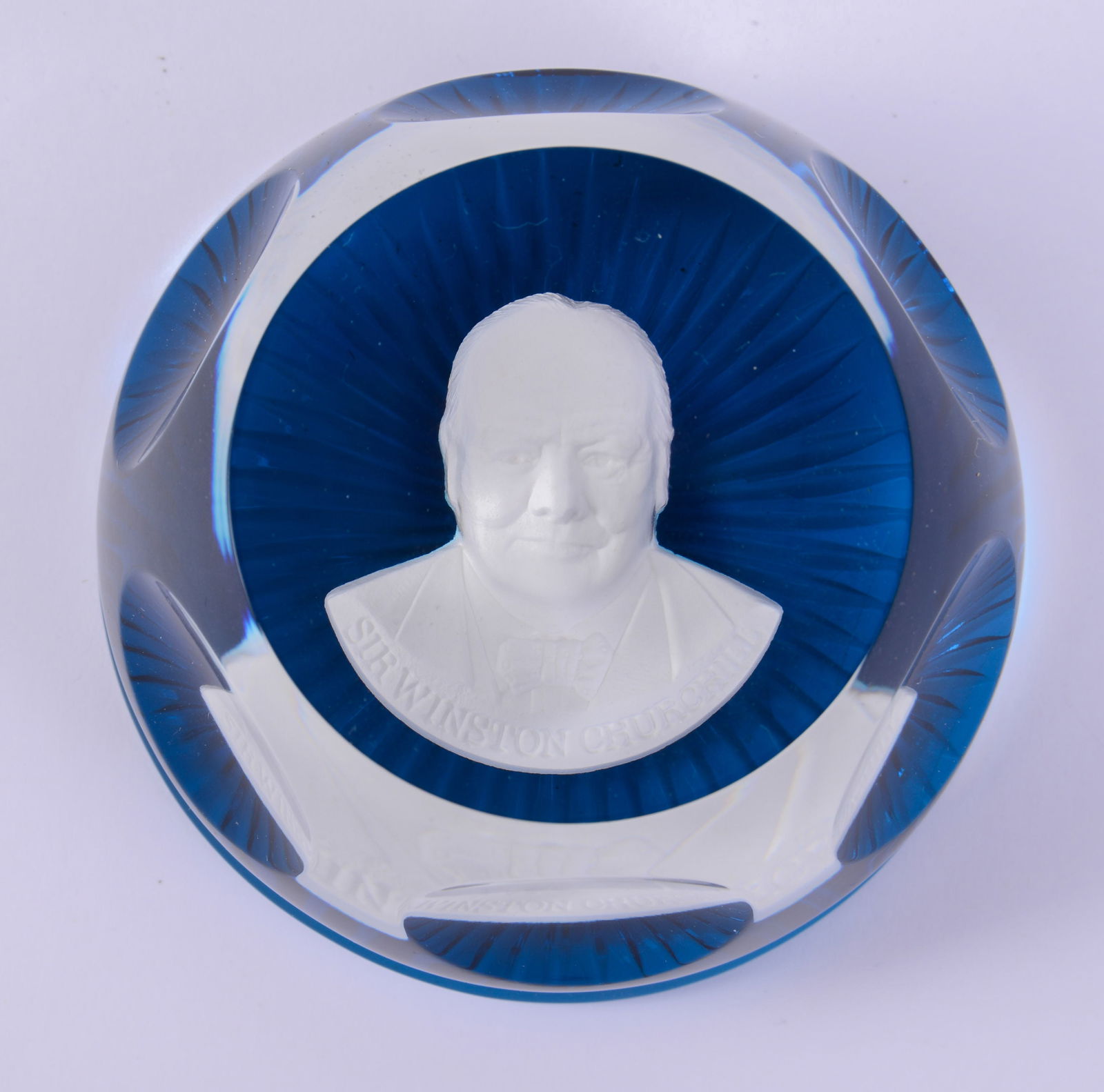 Baccarat Winston Churchill Paperweight.: Diameter 3 inches, very good condition.