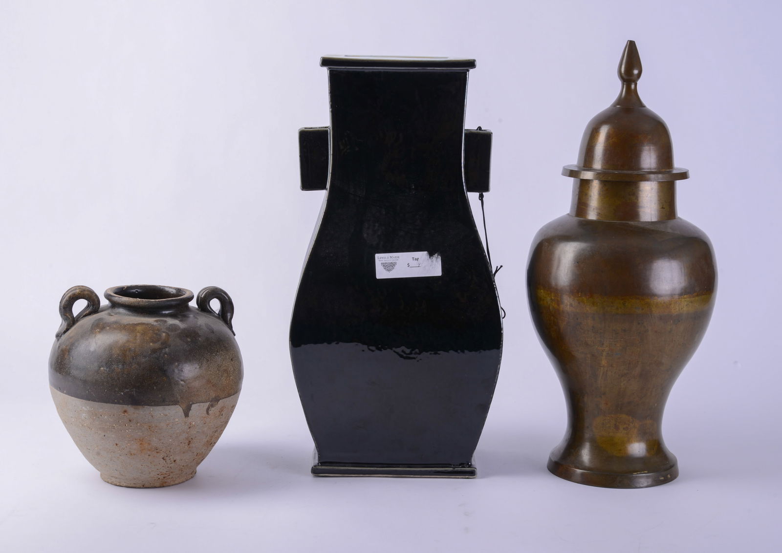 Small Redware Pitcher and Two Collanders. - 2