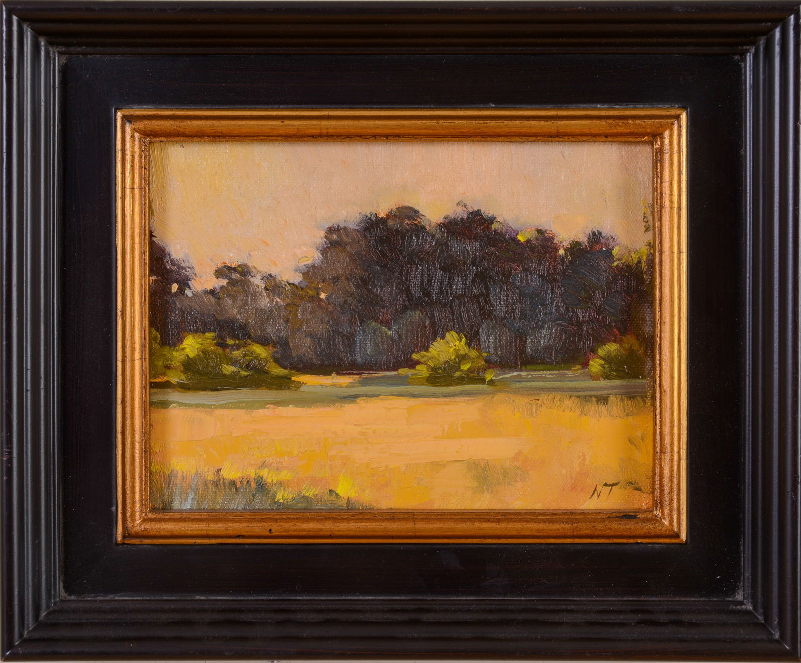 Nancy Tankersley. Fields of Gold.: Oil on board, 6 x 8 inches. Framed, 9.5 x 11.5 inches.
