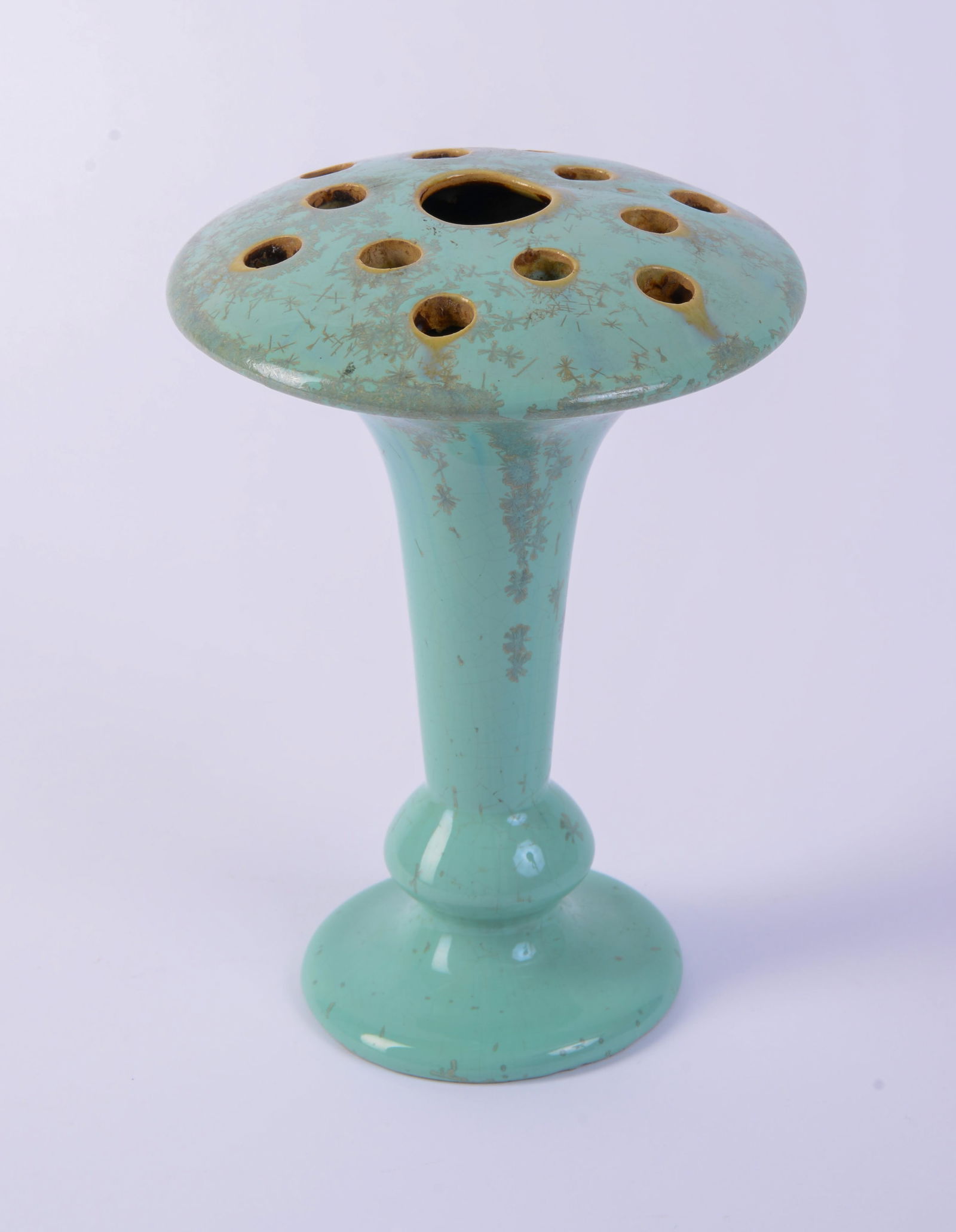 Fulper Green Glaze Flower Vase.: Height 8 inches, good condition.