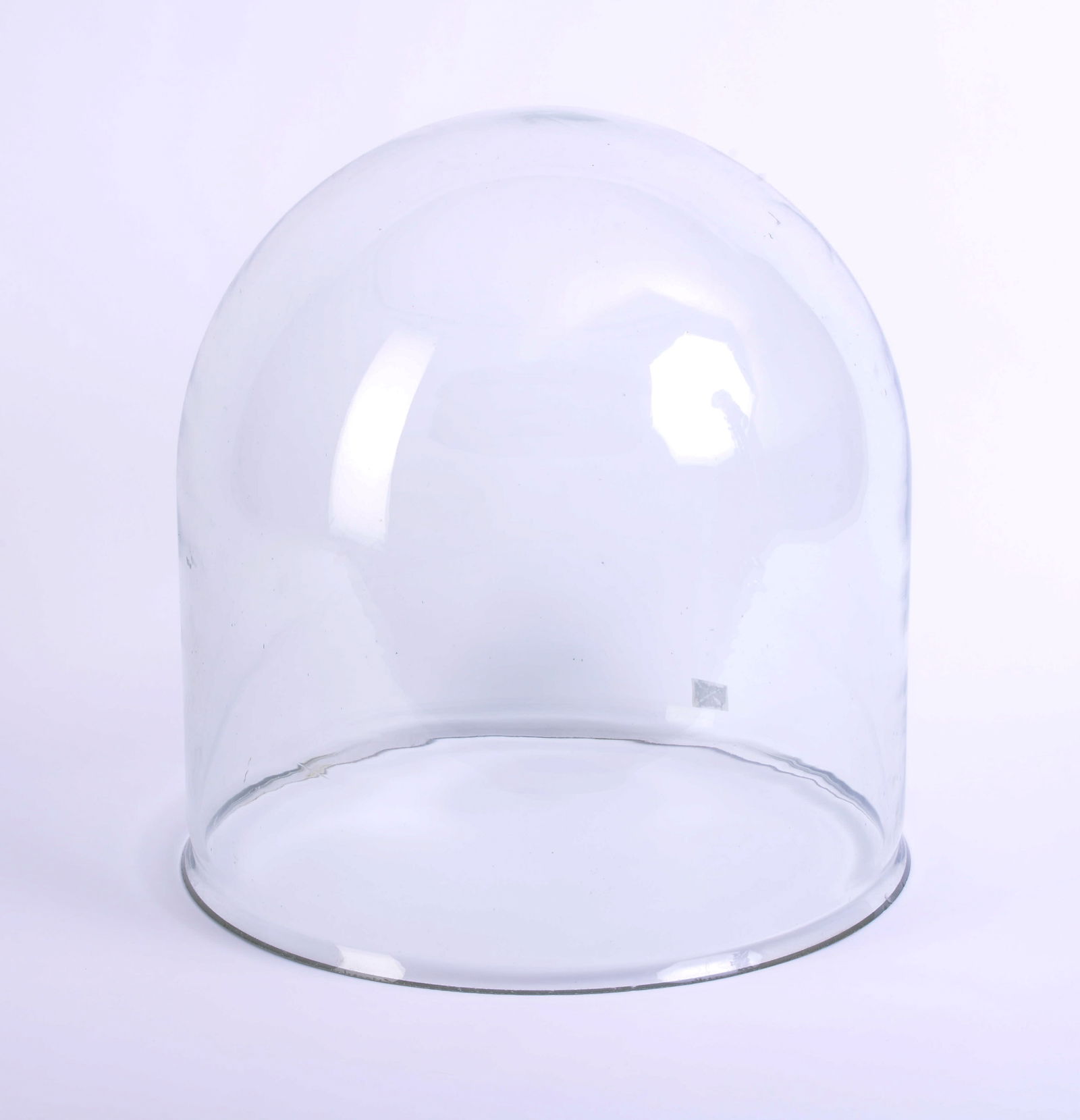 Large Glass Cloche.: Height 18 inches, diameter 15.5 inches. Some small chips.