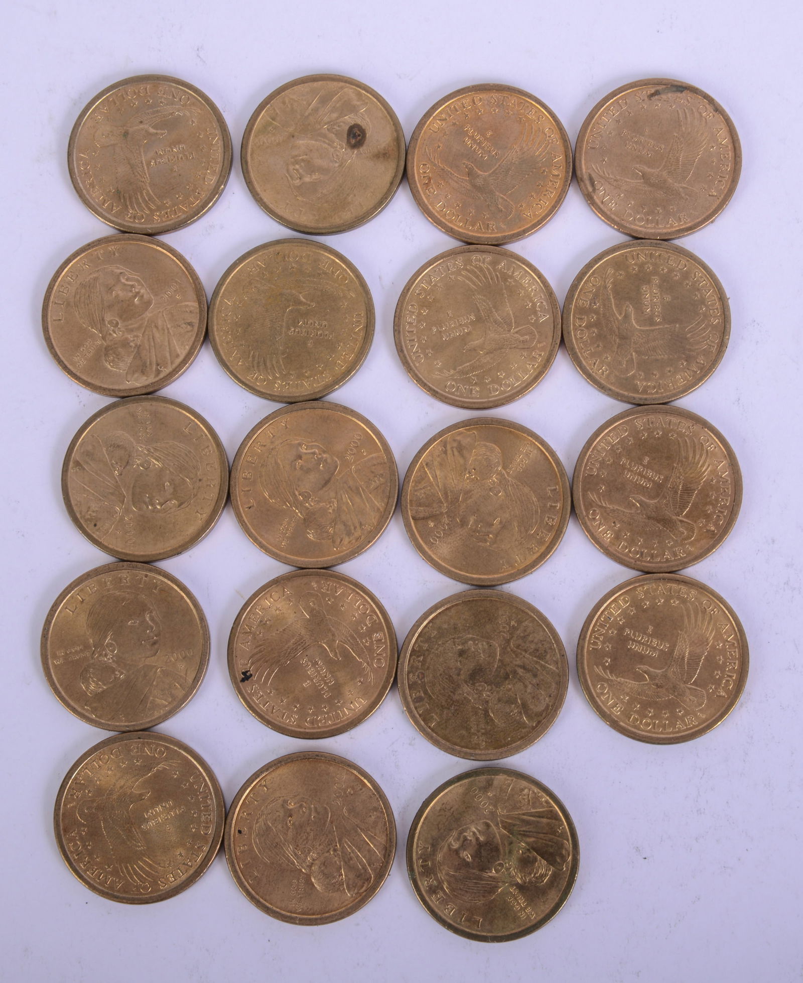 19 Sacajawea Dollar Coins. (1 of 2)