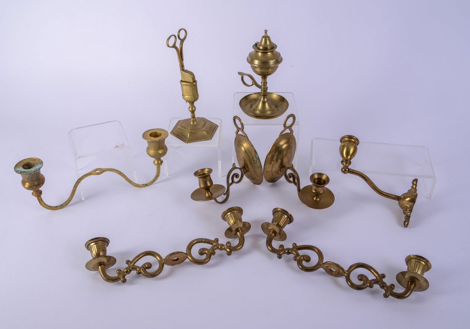 Group of Brass Lighting Devices. (1 of 7)