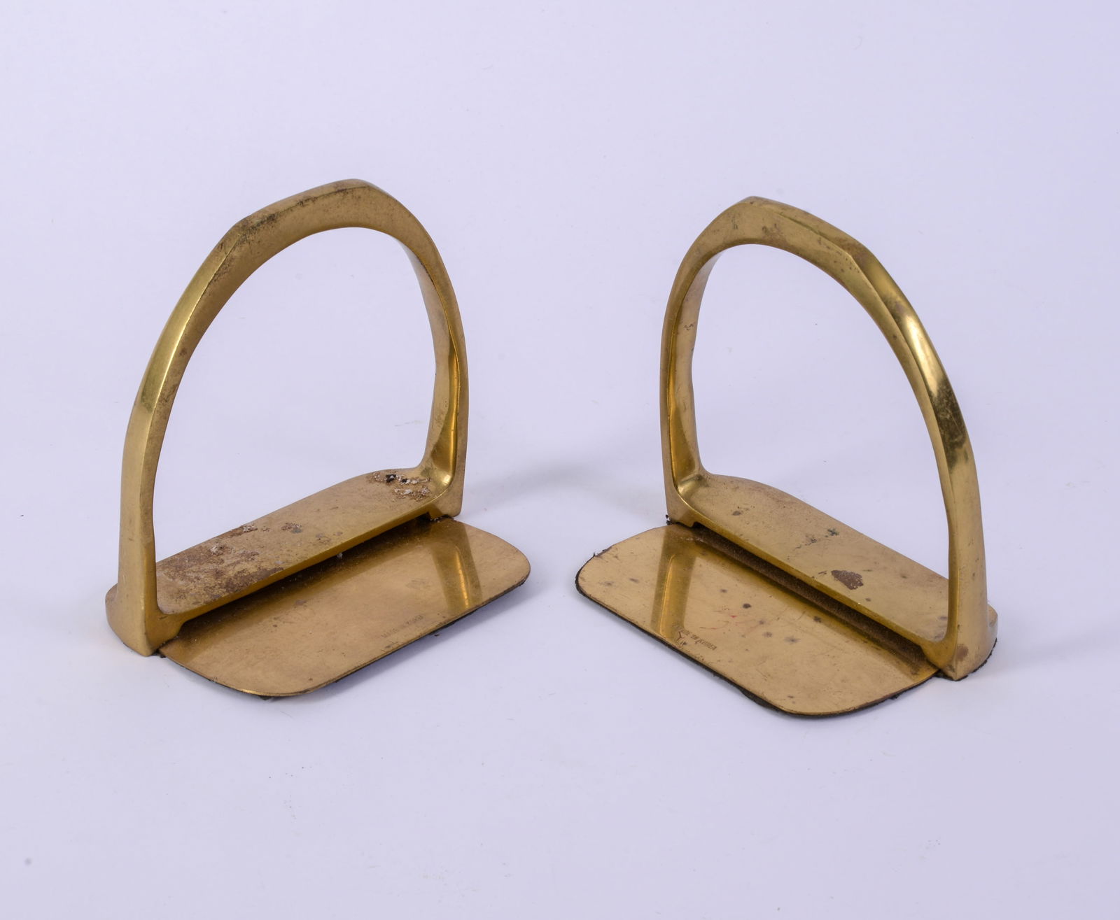 Korean Brass Bookeends.: 5.5 x 5 x 3 inches.