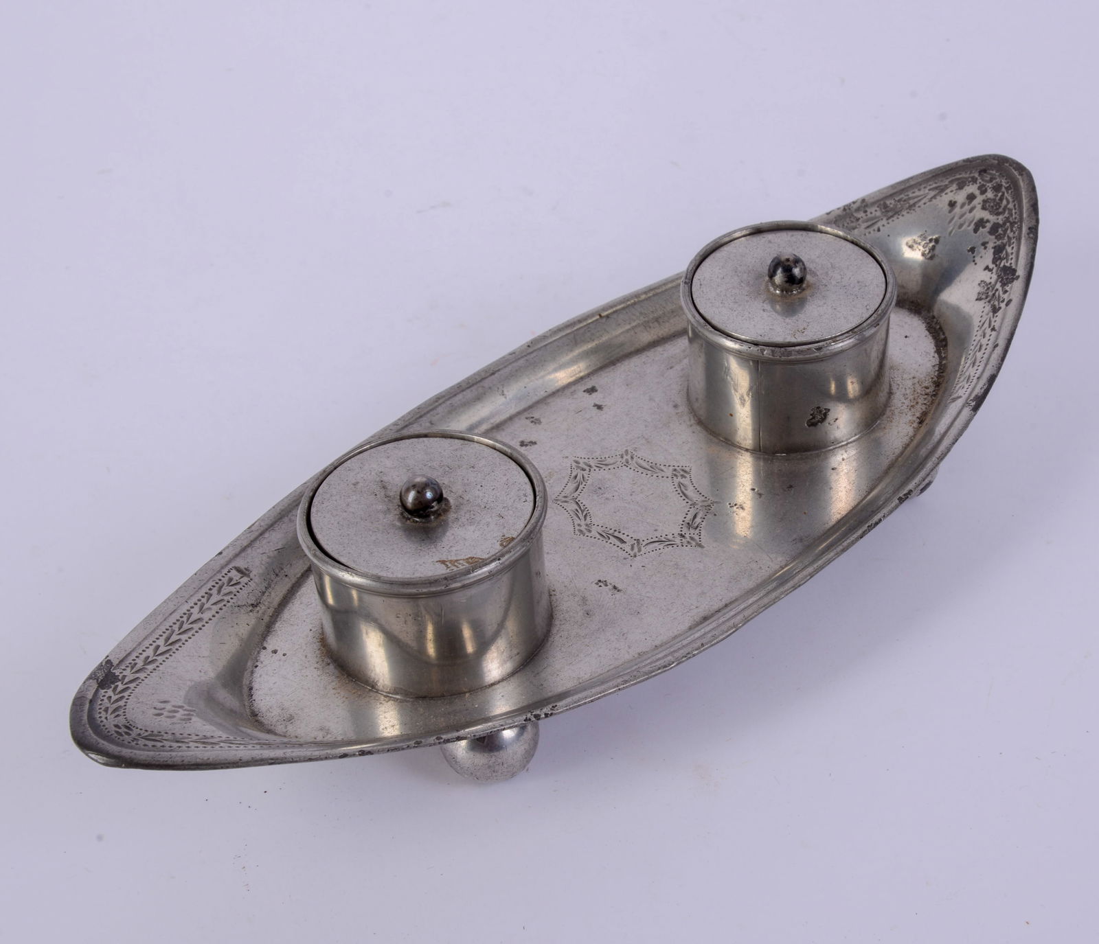 Silverplate Inkwell. - 2