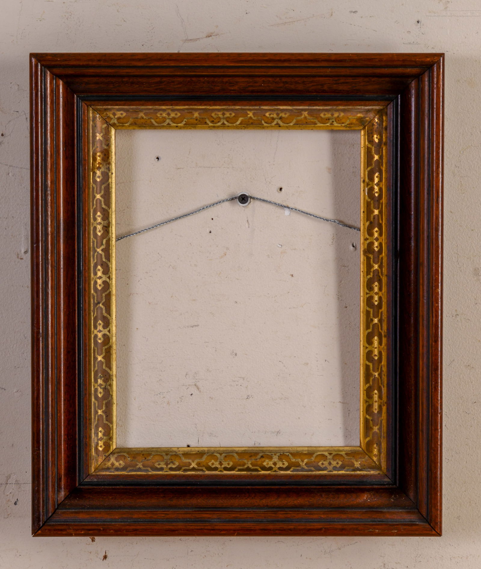 19th Century Walnut Frame.: Rabbet 10.25 x 8 inches.