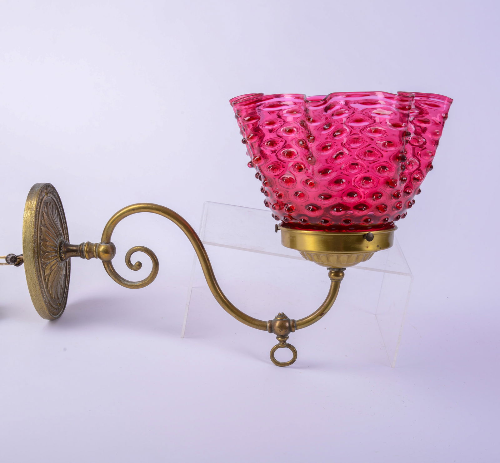 Cranberry Glass Table Lamp. (1 of 3)