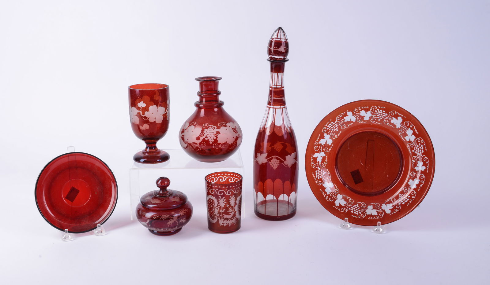 Group of Cranberry Glass. (1 of 3)