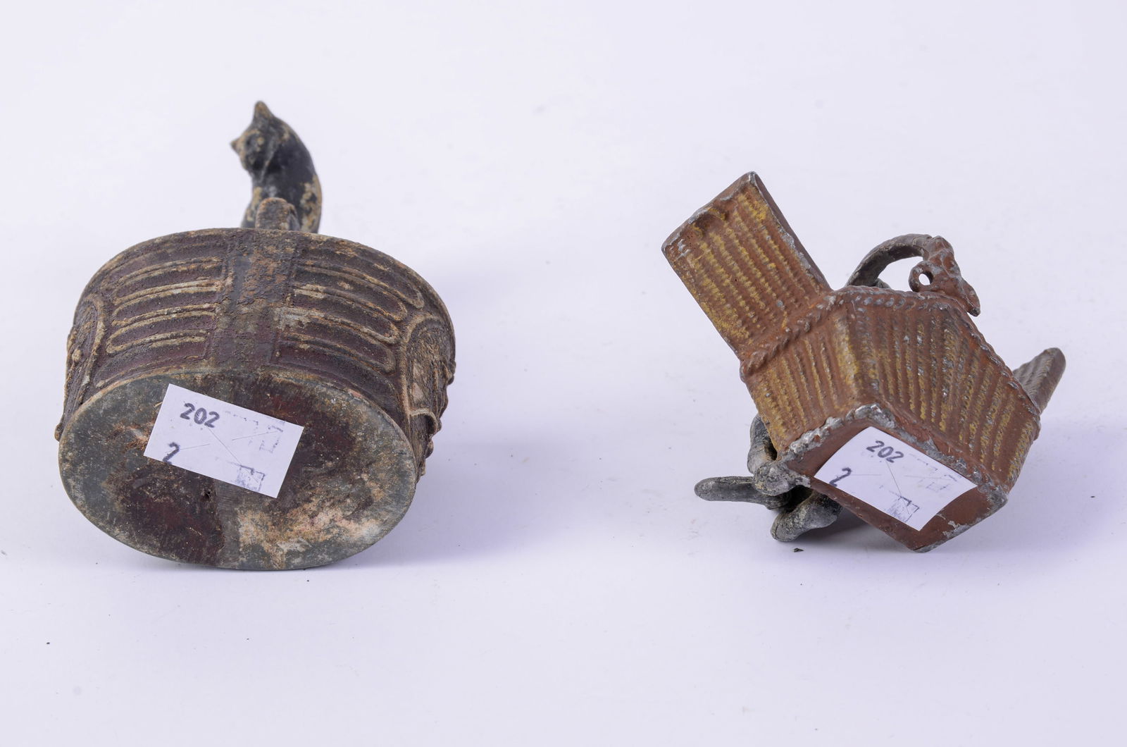 Two Match Holders With Cats. - 3