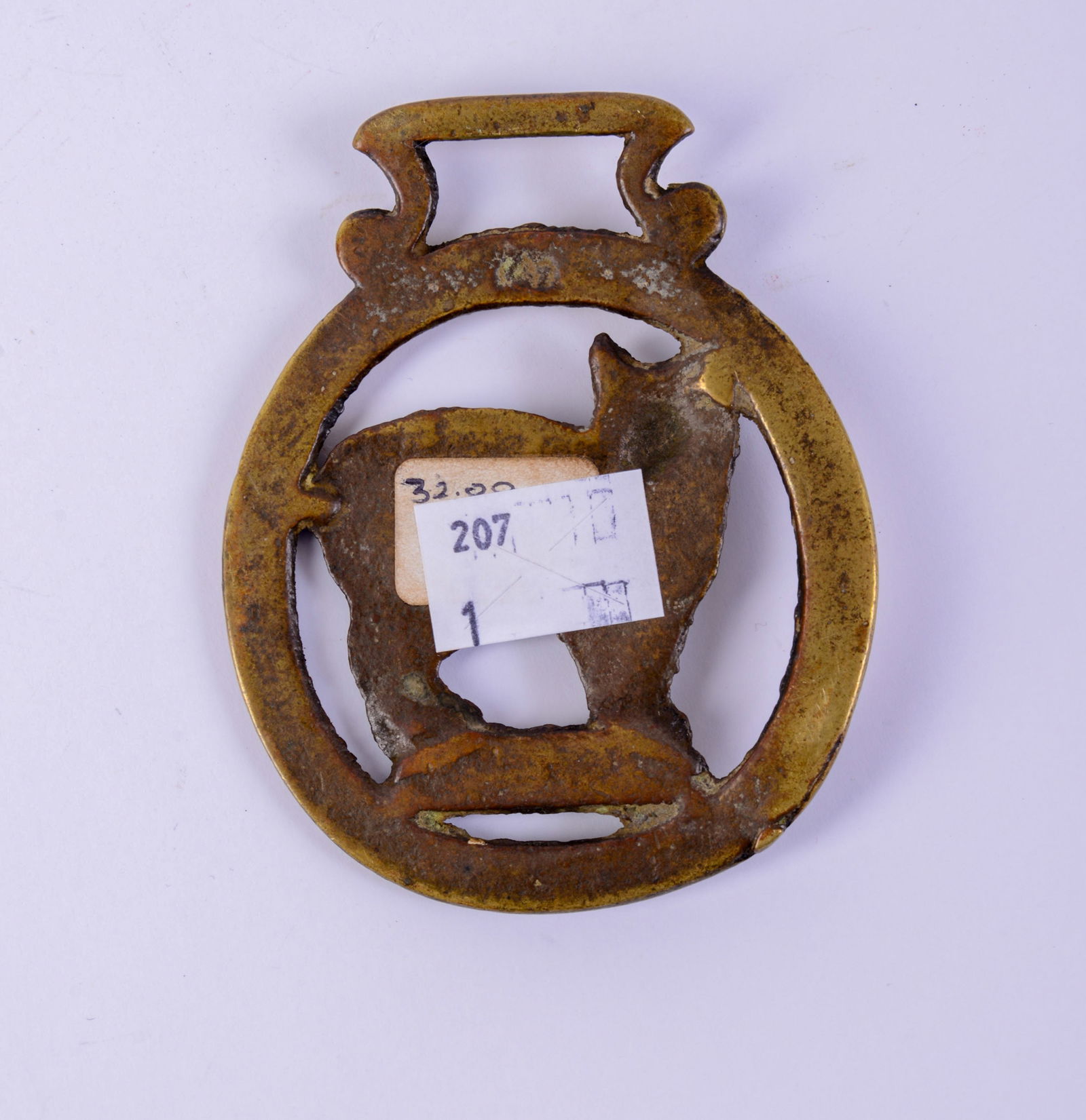 Brass Bridle Rosette With Cat. (1 of 2)