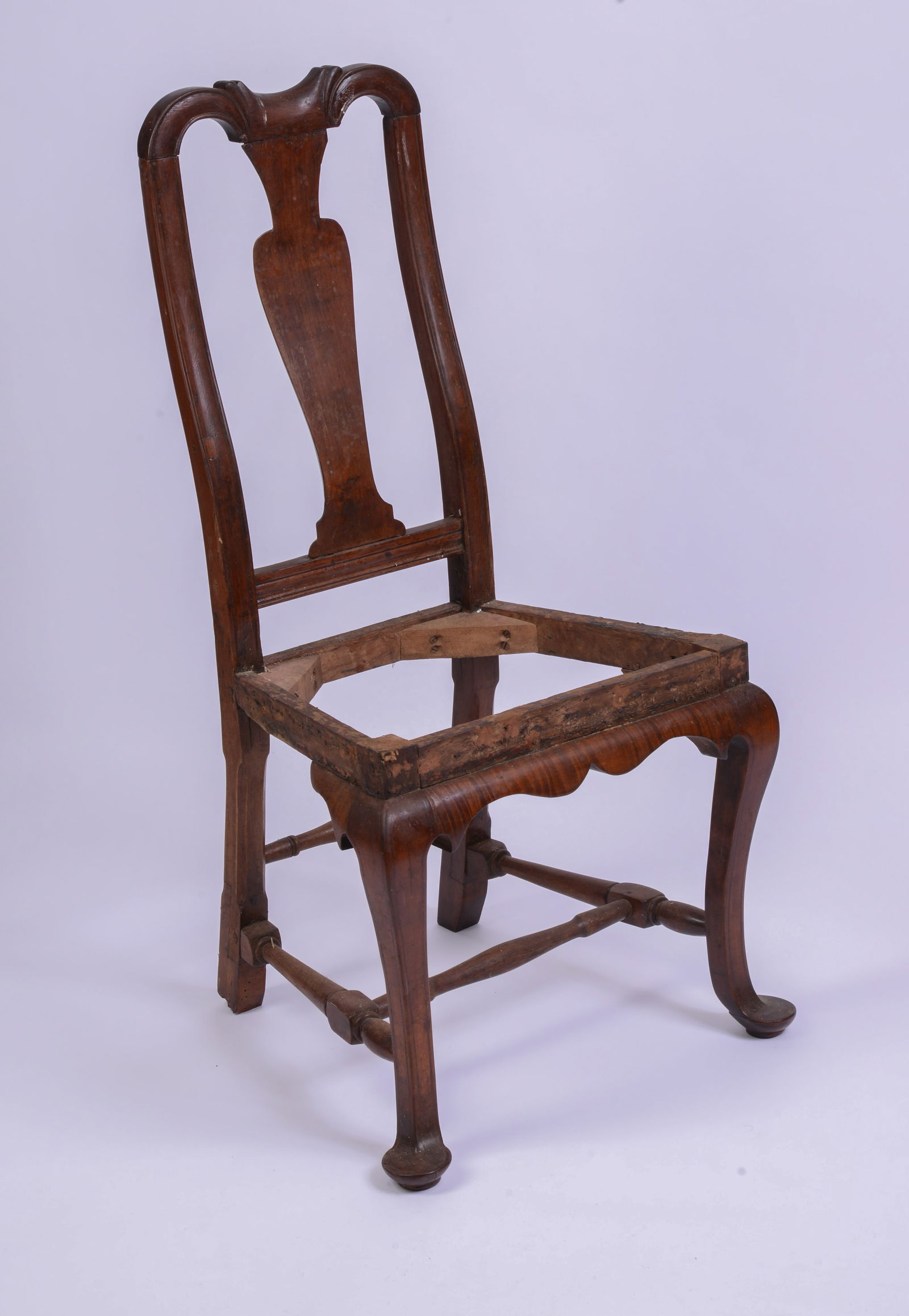 18th C Tiger Maple Queen Anne Chair Frame (1 of 3)