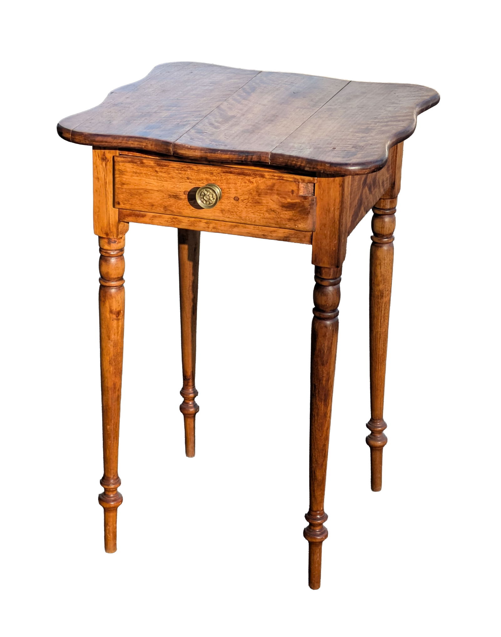 New England Maple One Drawer Stand With Shaped Top. (1 of 3)