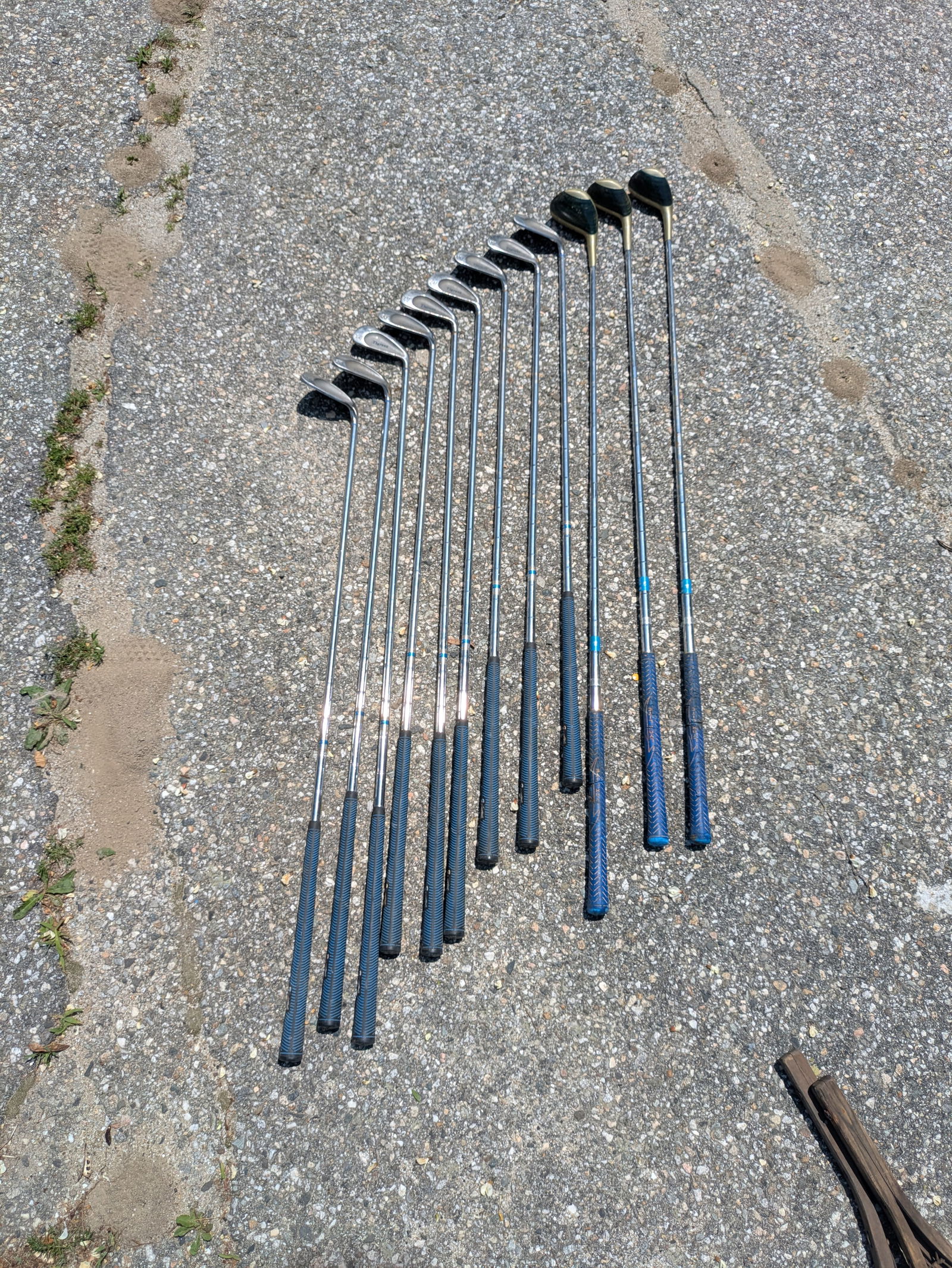 Eleven Golf Clubs.: Fair used condition.